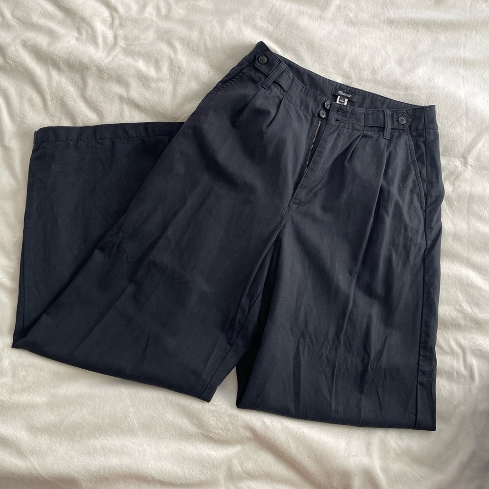 Black Madewell high rise wide leg pants/trousers, size 6
